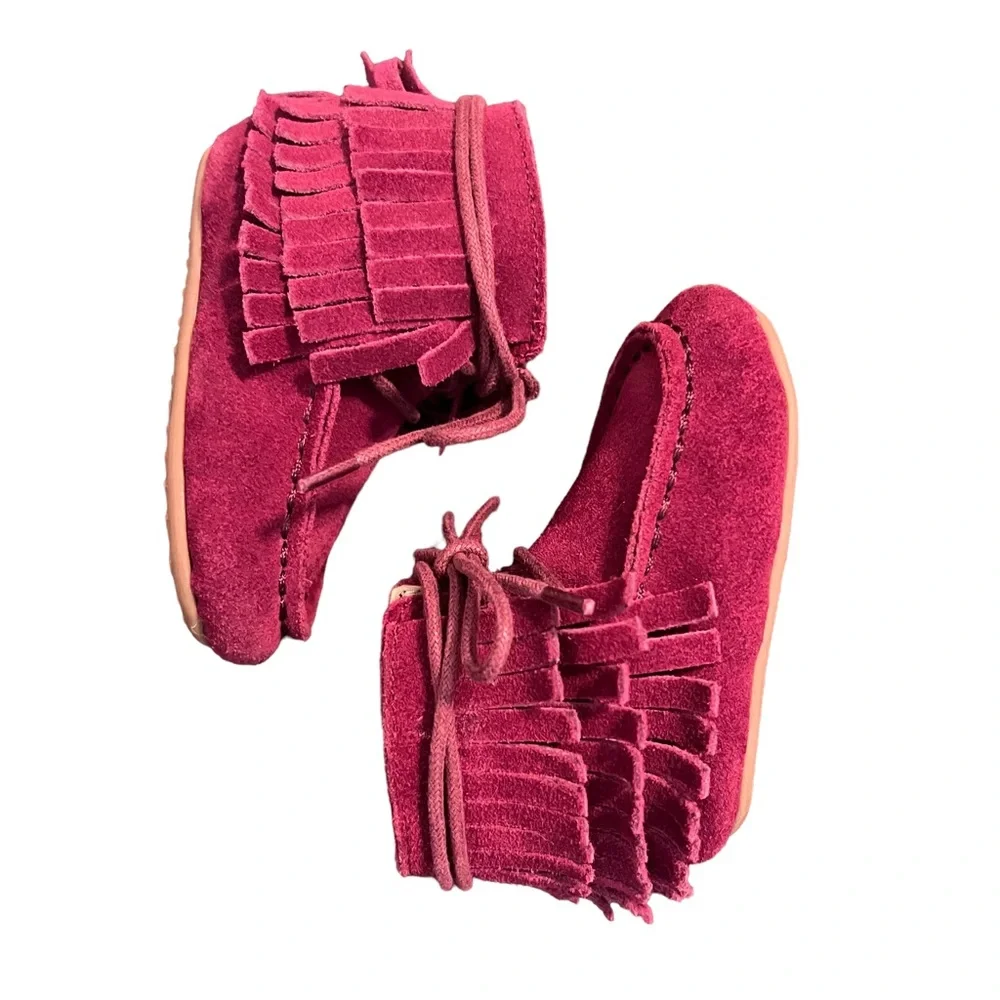 Your Tay Aspen Fringe Leather Moccasins Booties